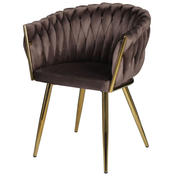 Стул Onder Mebli LOLA GD Шоколад UC-908 Бархат-1