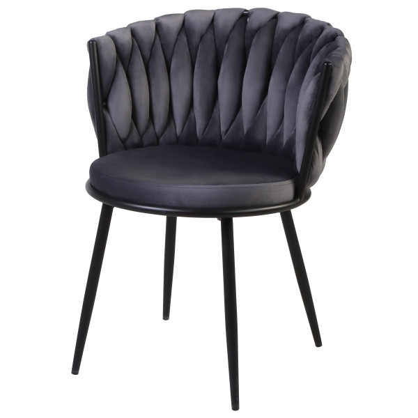 Стілець Onder Mebli MILA BK Сірий UC-901 Оксамит-1