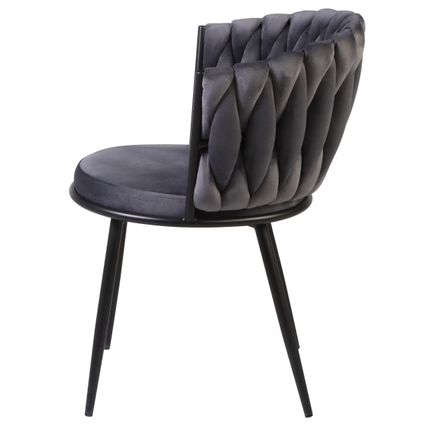 Стілець Onder Mebli MILA BK Сірий UC-901 Оксамит-3