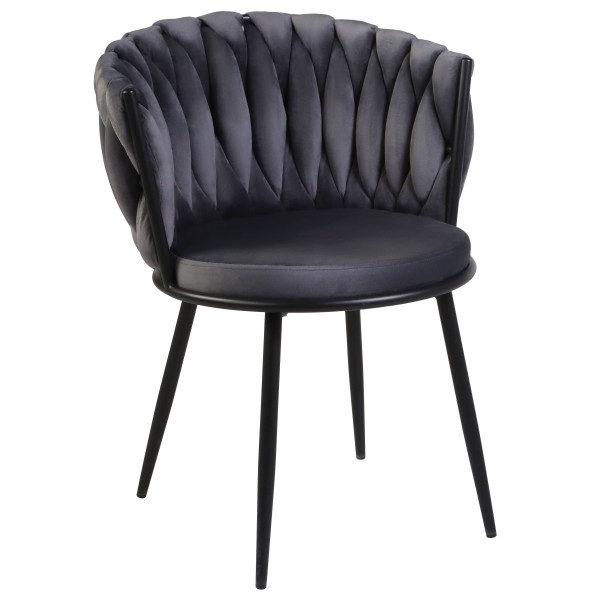 Стілець Onder Mebli MILA BK Сірий UC-901 Оксамит-0