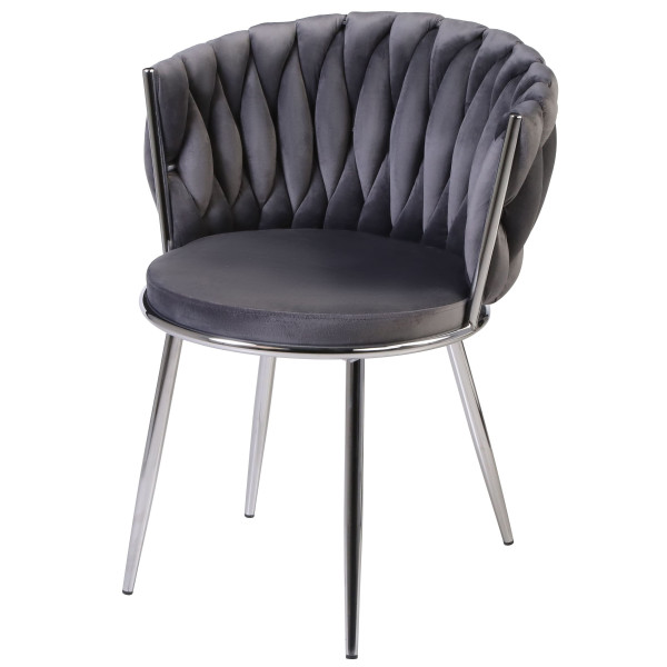 Стілець Onder Mebli MILA CH Сірий UC-901 Оксамит-1