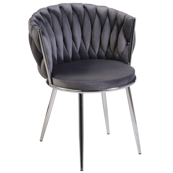 Стілець Onder Mebli MILA CH Сірий UC-901 Оксамит-0