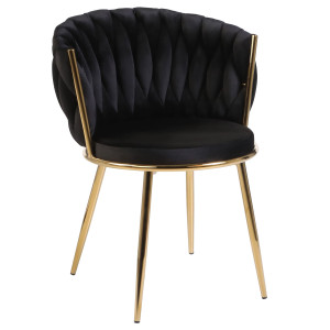 Стілець Onder Mebli MILA GD Чорний UC-904 Оксамит