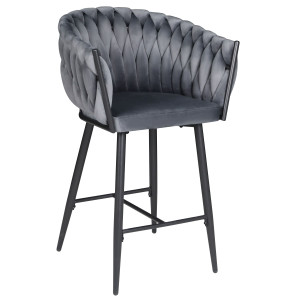 Полубарный стул Onder Mebli Lola BAR 65-ML (BK) Серый UC-901 Бархат