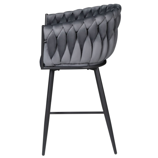 Полубарный стул Onder Mebli Lola BAR 65-ML (BK) Серый UC-901 Бархат-4