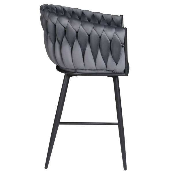 Полубарный стул Onder Mebli Lola BAR 65-ML (BK) Серый UC-901 Бархат-3