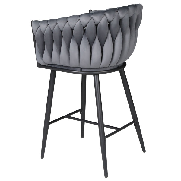 Полубарный стул Onder Mebli Lola BAR 65-ML (BK) Серый UC-901 Бархат-6