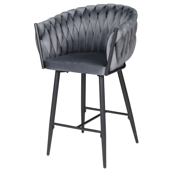 Полубарный стул Onder Mebli Lola BAR 65-ML (BK) Серый UC-901 Бархат-1