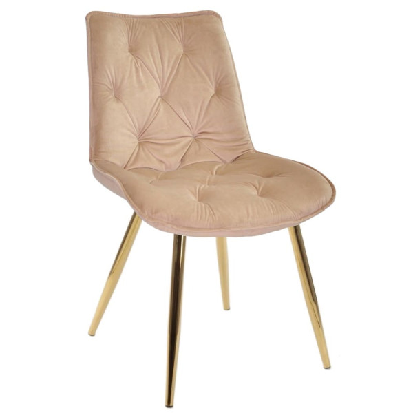 Стілець Onder Mebli BRAD GD Бежевий PH-604 Оксамит-0