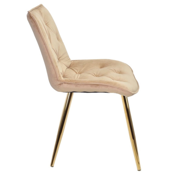 Стілець Onder Mebli BRAD GD Бежевий PH-604 Оксамит-1