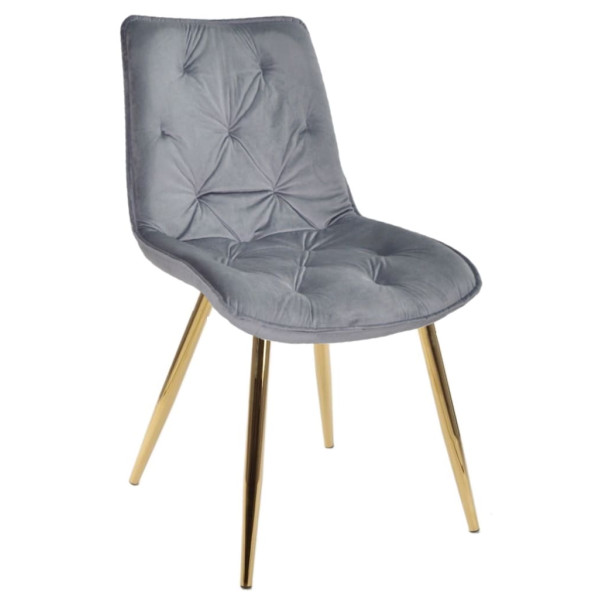 Стілець Onder Mebli BRAD GD Сірий PH-601 Оксамит-0