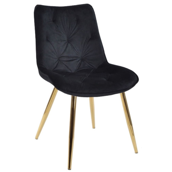 Стул Onder Mebli BRAD GD Черный PH-606 Бархат-0