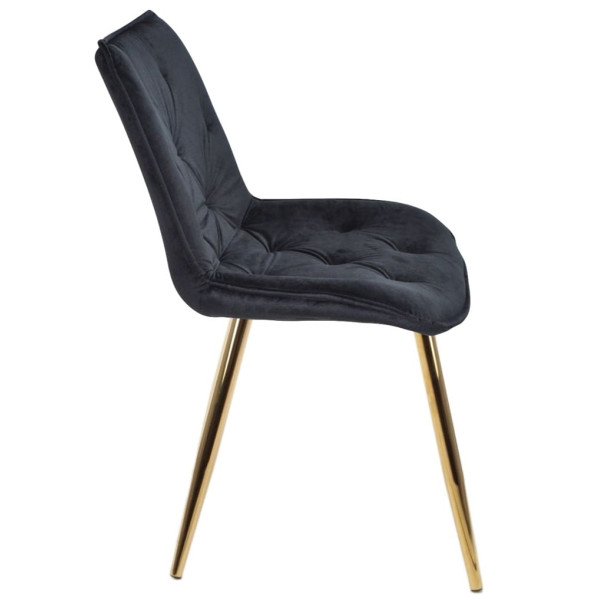 Стул Onder Mebli BRAD GD Черный PH-606 Бархат-1