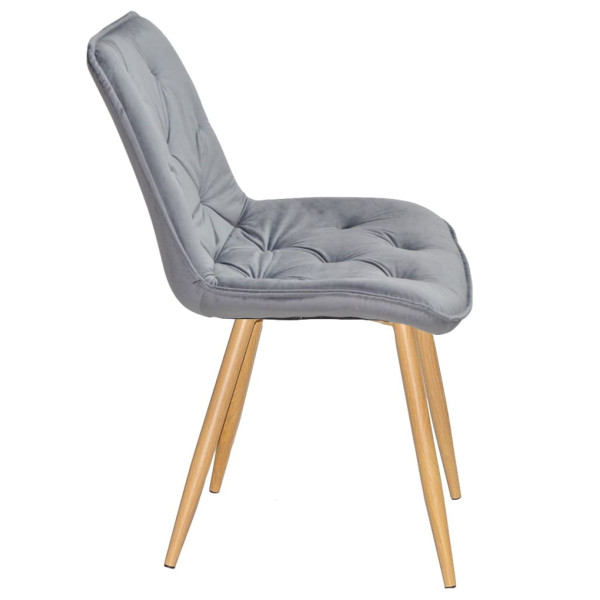Стілець Onder Mebli BRAD WD Сірий PH-601 Оксамит-1
