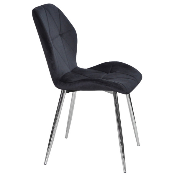 Стілець Onder Mebli REMI CH Чорний QR-854 Оксамит-1