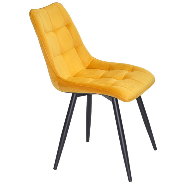 Стілець Onder Mebli Alabama BK Жовтий PH-605 Оксамит-1