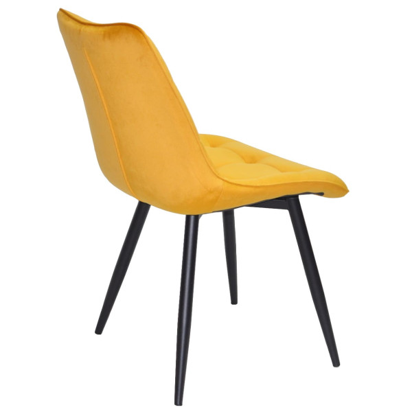 Стілець Onder Mebli Alabama BK Жовтий PH-605 Оксамит-2