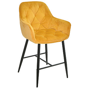 Напівбарний стілець Onder Mebli CHIC BAR 65-BK Жовтий PH-605 Оксамит