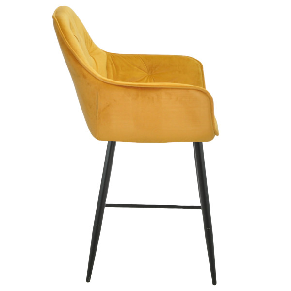 Напівбарний стілець Onder Mebli CHIC BAR 65-BK Жовтий PH-605 Оксамит-2