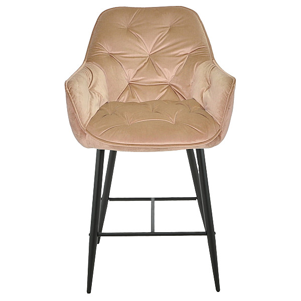 Напівбарний стілець Onder Mebli CHIC BAR 65-BK Бежевий PH-604 Оксамит-1