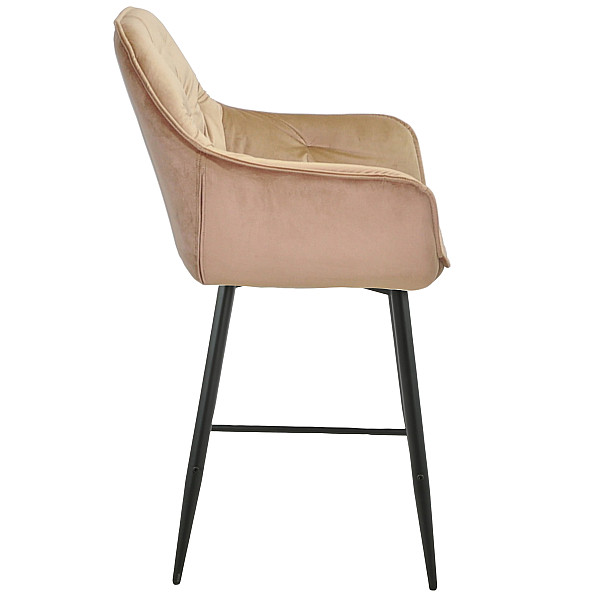 Напівбарний стілець Onder Mebli CHIC BAR 65-BK Бежевий PH-604 Оксамит-2