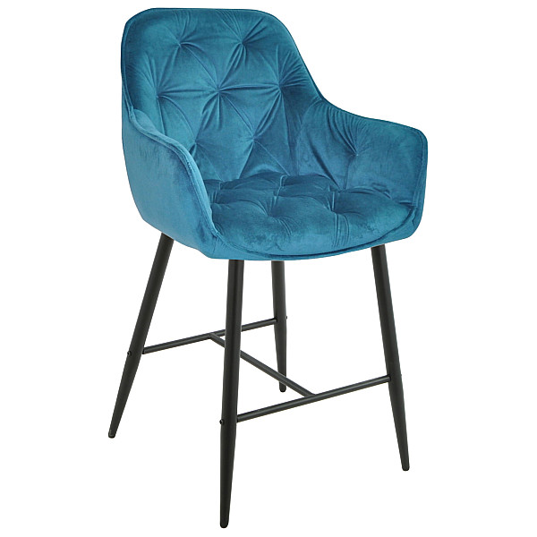 Полубарный стул Onder Mebli CHIC BAR 65-BK Бирюза PH-612 Бархат-0