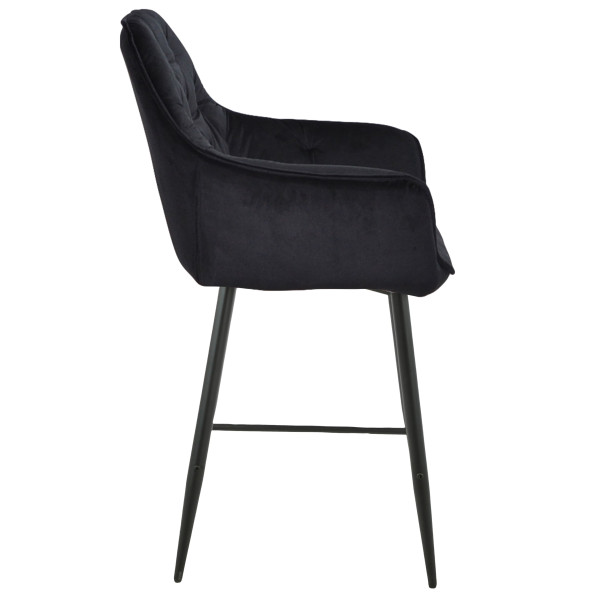 Напівбарний стілець Onder Mebli CHIC BAR 65-BK Чорний PH-606 Оксамит-2