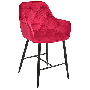 Напівбарний стілець Onder Mebli CHIC BAR 65-BK Червоний PH-611 Оксамит
