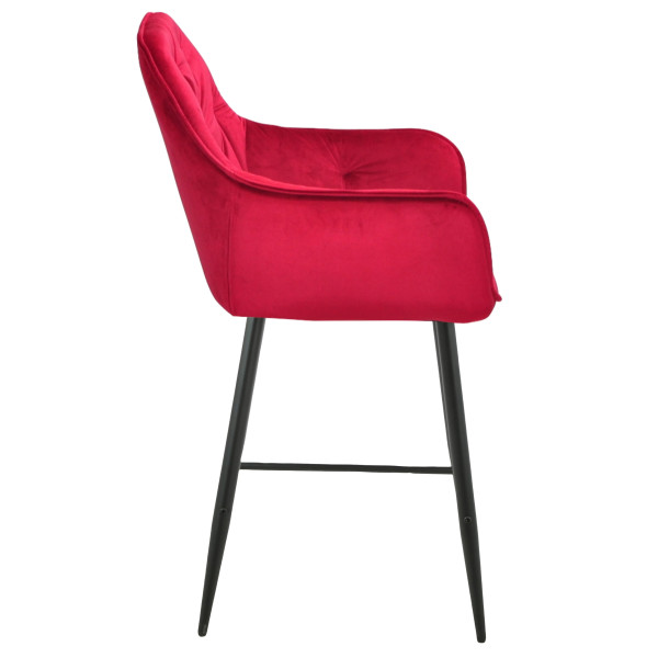 Напівбарний стілець Onder Mebli CHIC BAR 65-BK Червоний PH-611 Оксамит-2