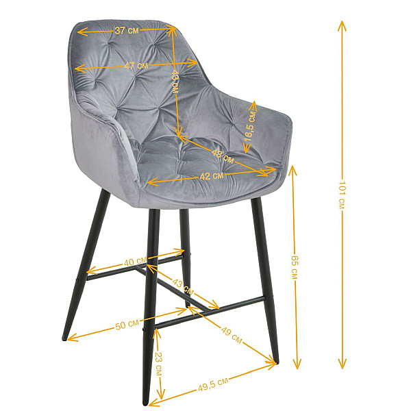 Полубарный стул Onder Mebli CHIC BAR 65-BK Зеленый PH-602 Бархат-4