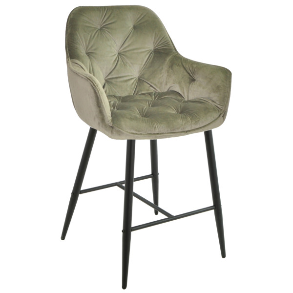 Напівбарний стілець Onder Mebli CHIC BAR 65-BK Оливковий PHL-401 Оксамит-0