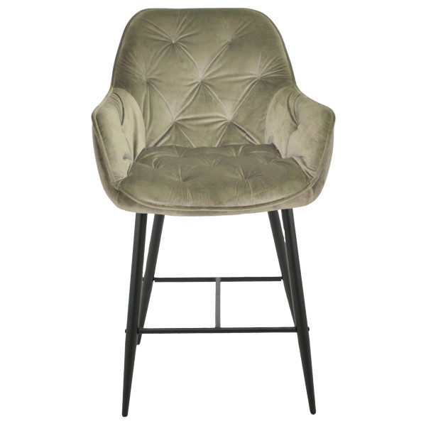 Напівбарний стілець Onder Mebli CHIC BAR 65-BK Оливковий PHL-401 Оксамит-1