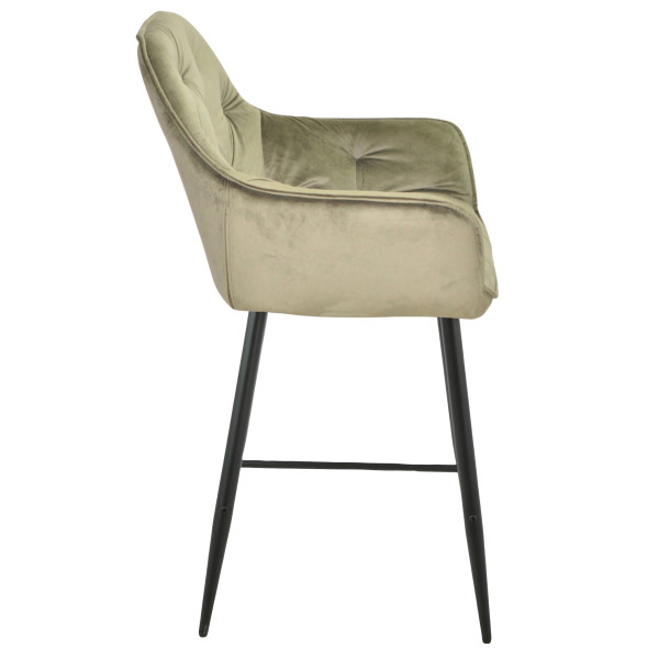 Напівбарний стілець Onder Mebli CHIC BAR 65-BK Оливковий PHL-401 Оксамит-2
