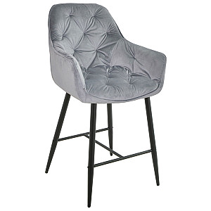 Напівбарний стілець Onder Mebli CHIC BAR 65-BK Сірий PH-601 Оксамит