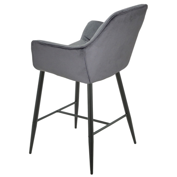 Напівбарний стілець Onder Mebli CHIC BAR 65-BK Сірий PH-601 Оксамит-3