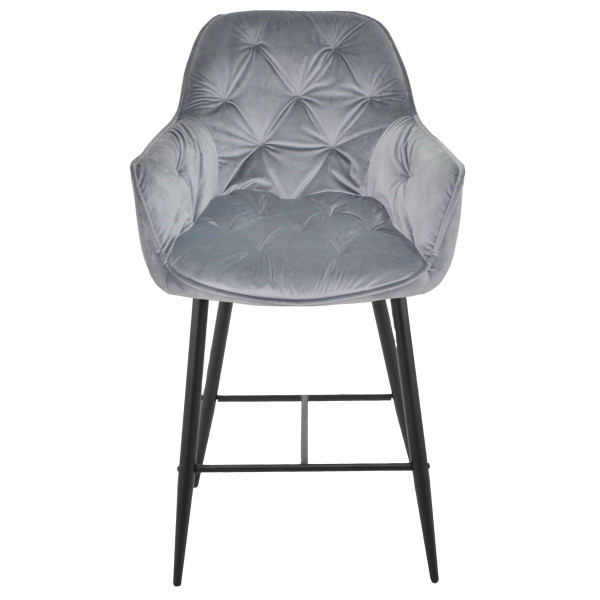 Напівбарний стілець Onder Mebli CHIC BAR 65-BK Сірий PH-601 Оксамит-1