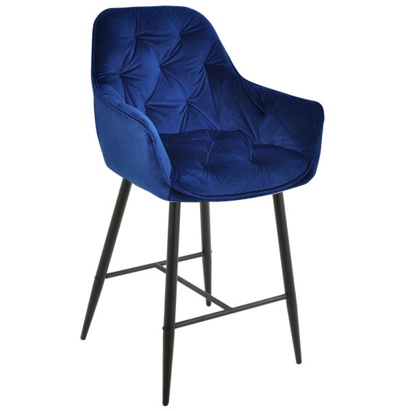 Полубарный стул Onder Mebli CHIC BAR 65-BK Синий PH-607 Бархат-0