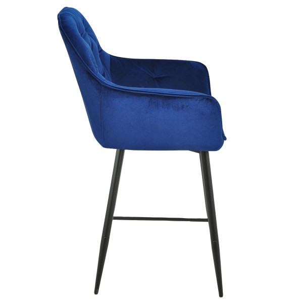 Полубарный стул Onder Mebli CHIC BAR 65-BK Синий PH-607 Бархат-2