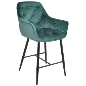 Полубарный стул Onder Mebli CHIC BAR 65-BK Зеленый PH-602 Бархат