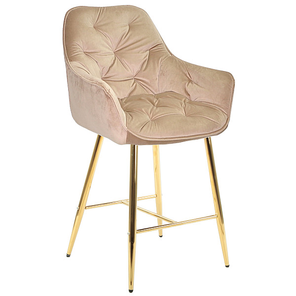 Напівбарний стілець Onder Mebli CHIC BAR 65-GD Бежевий PH-604 Оксамит-0
