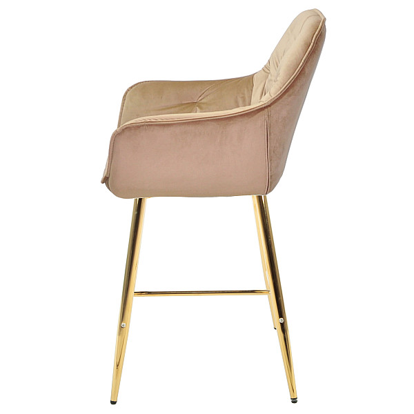 Напівбарний стілець Onder Mebli CHIC BAR 65-GD Бежевий PH-604 Оксамит-2