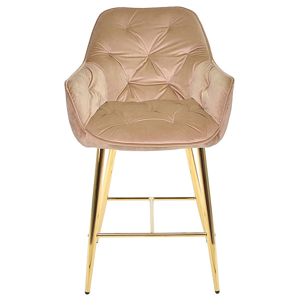 Напівбарний стілець Onder Mebli CHIC BAR 65-GD Бежевий PH-604 Оксамит-1