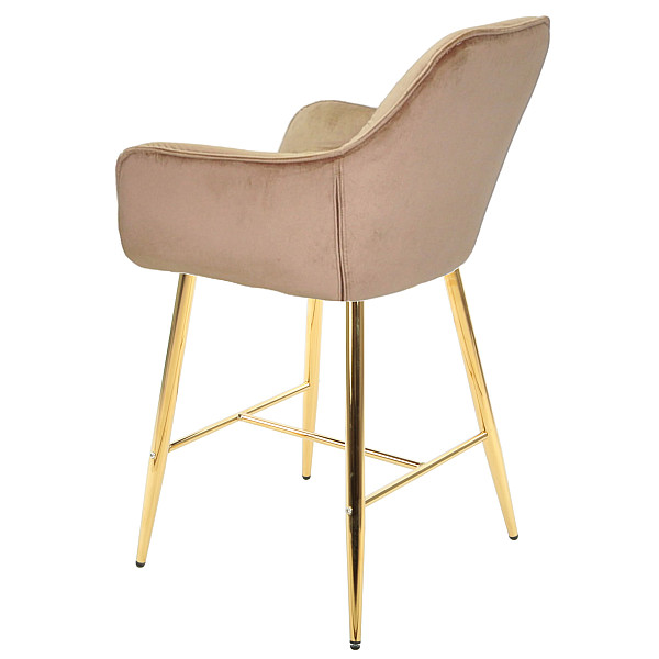Напівбарний стілець Onder Mebli CHIC BAR 65-GD Бежевий PH-604 Оксамит-3