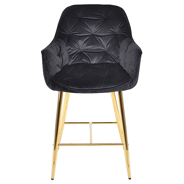 Полубарный стул Onder Mebli CHIC BAR 65-GD Черный PH-606 Бархат-1