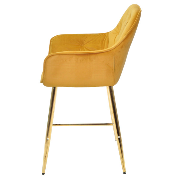 Напівбарний стілець Onder Mebli CHIC BAR 65-GD Жовтий PH-605 Оксамит-2