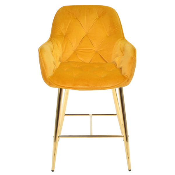 Напівбарний стілець Onder Mebli CHIC BAR 65-GD Жовтий PH-605 Оксамит-1