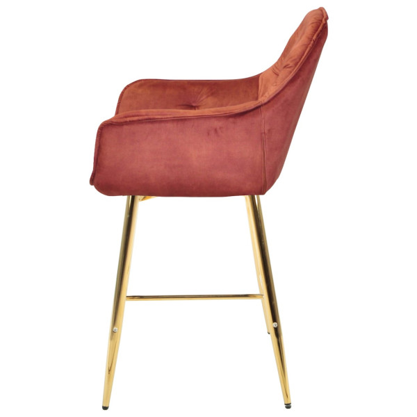 Напівбарний стілець Onder Mebli CHIC BAR 65-GD Кориця OR-862 Оксамит-2