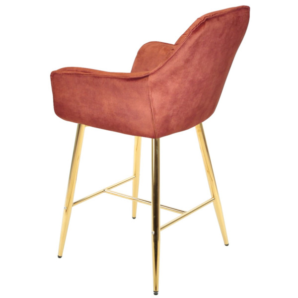 Напівбарний стілець Onder Mebli CHIC BAR 65-GD Кориця OR-862 Оксамит-3