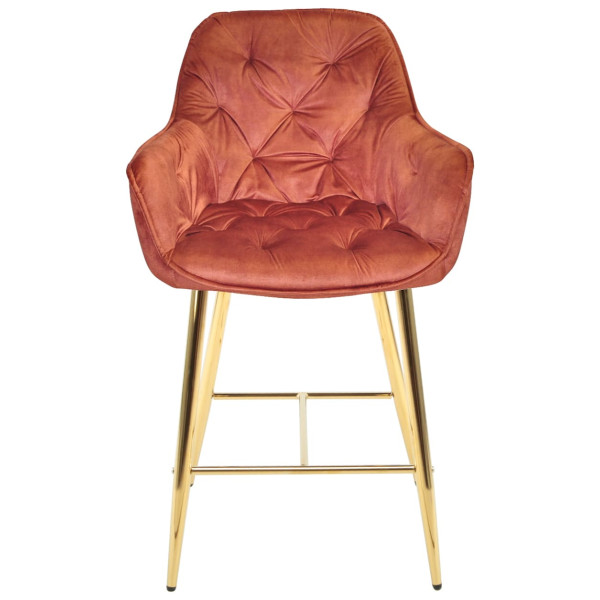 Напівбарний стілець Onder Mebli CHIC BAR 65-GD Кориця OR-862 Оксамит-1