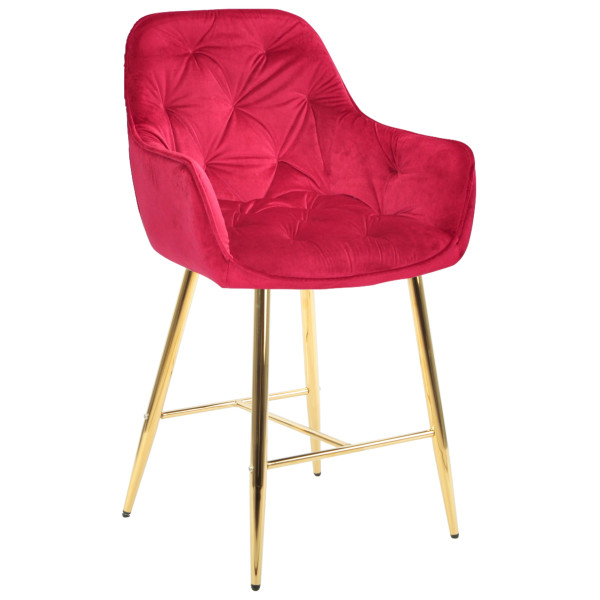 Напівбарний стілець Onder Mebli CHIC BAR 65-GD Червоний PH-611 Оксамит-0